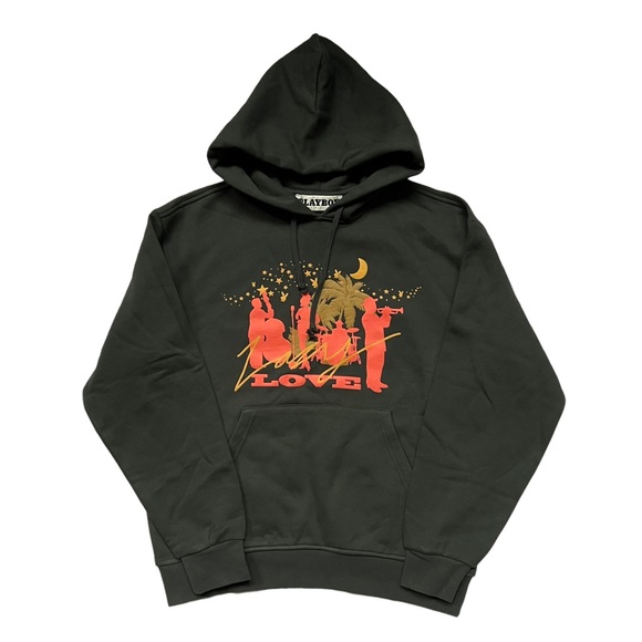 PLAYBOY Hoodie Sweatshirt Black Size M - Picture 2 of 11